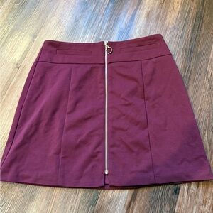 Candie's Burgundy Mini Skirt with Front Zipper
